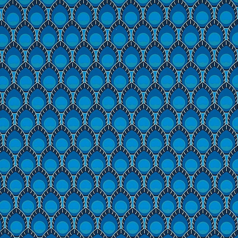 Dawnridge Peacock 5012521 by Schumacher Designer Wallpaper Cristina Buckley 1.75" - Swanky Fabrics -