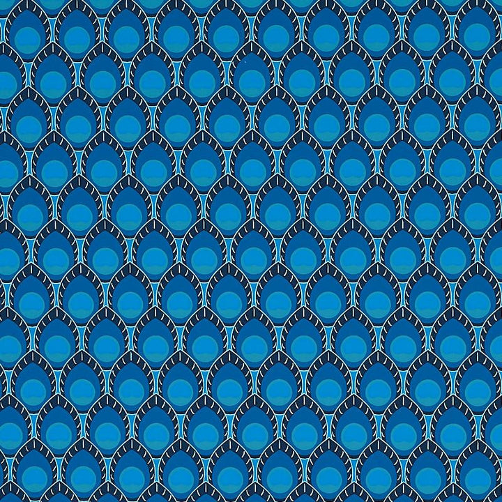 Dawnridge Peacock 5012521 by Schumacher Designer Wallpaper Cristina Buckley 1.75" - Swanky Fabrics -