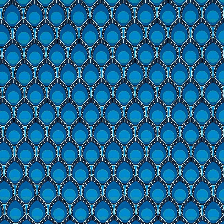 Dawnridge Peacock 5012521 by Schumacher Wallpaper Cristina Buckley 1.75" - Fabric Carolina -