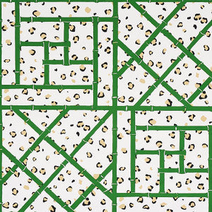 Fancy Beast Safari Green/Ivory 5012560 by Schumacher Wallpaper