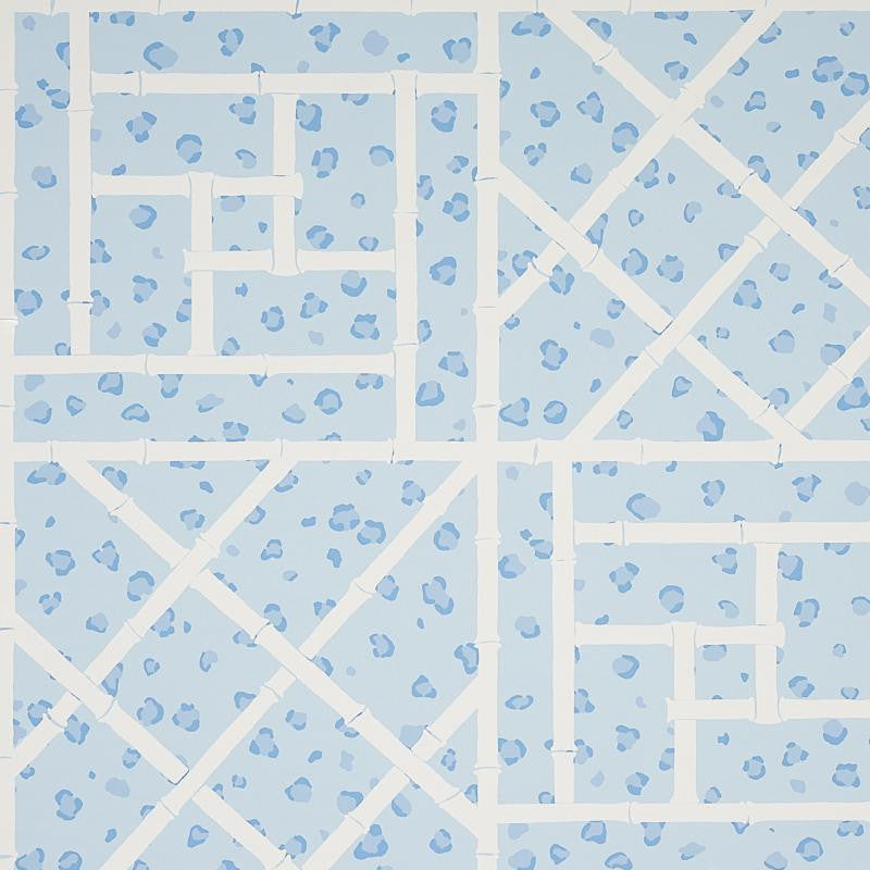 Fancy Beast Sky Blue 5012562 by Schumacher Wallpaper Cristina Buckley 27.0" - Fabric Carolina -