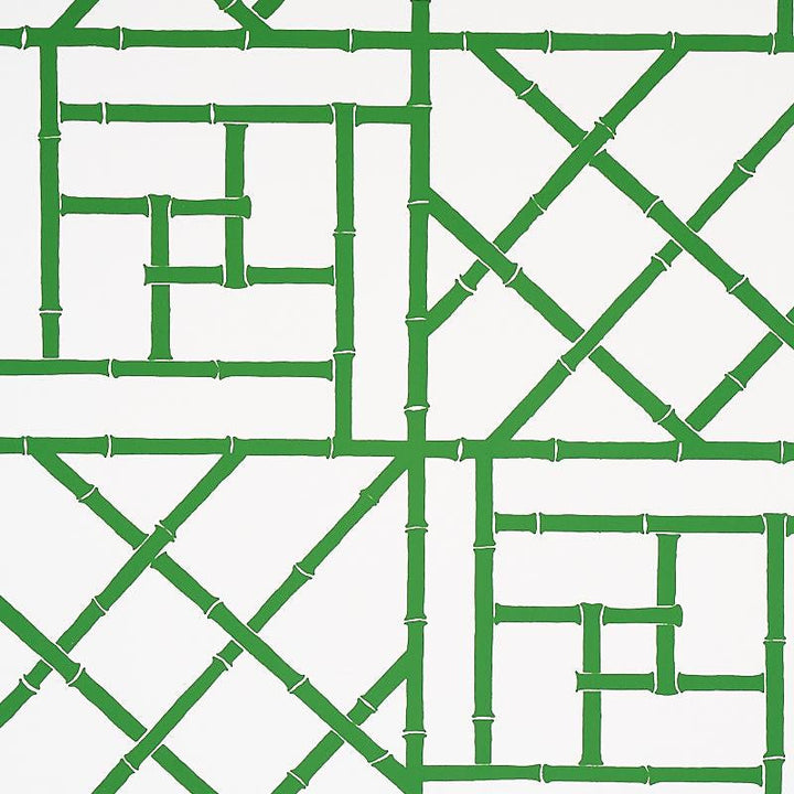 Trellis Safari Green 5012571 by Schumacher Designer Wallpaper Cristina Buckley 27.0" - Swanky Fabrics -