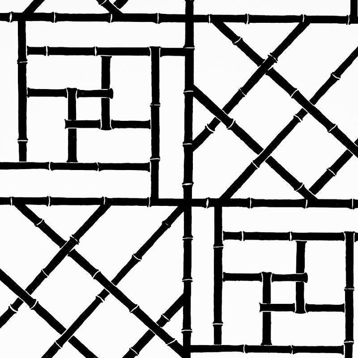 Trellis Black 5012572 by Schumacher Designer Wallpaper Cristina Buckley 27.0" - Swanky Fabrics -