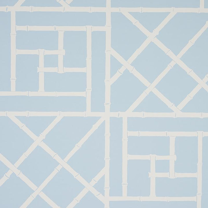 Trellis Sky Blue 5012573 by Schumacher Wallpaper Cristina Buckley 27.0" - Fabric Carolina -
