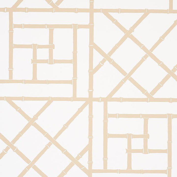 Trellis Sand 5012574 by Schumacher Designer Wallpaper Cristina Buckley 27.0" - Swanky Fabrics -