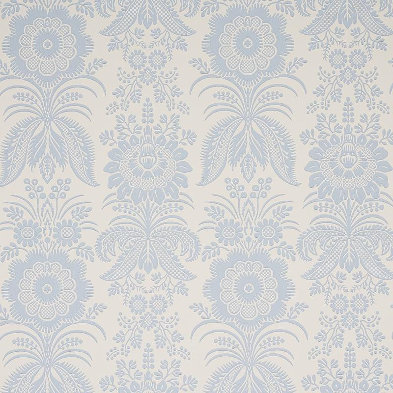 Greta Ivory 5012720 by Schumacher Designer Wallpaper New Traditional 27.0" - Swanky Fabrics -