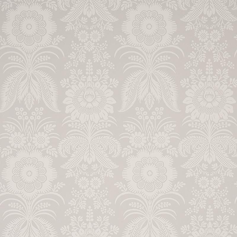 Greta Grey 5012721 by Schumacher Wallpaper New Traditional 27.0" - Fabric Carolina -
