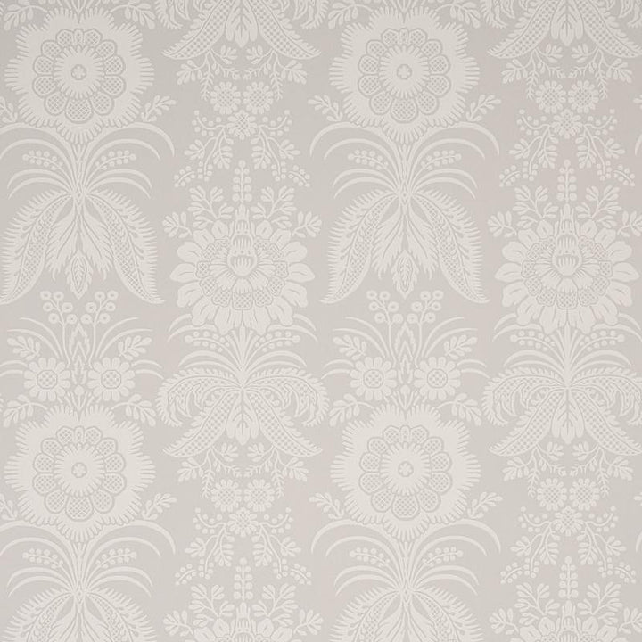 Greta Grey 5012721 by Schumacher Wallpaper New Traditional 27.0" - Fabric Carolina -