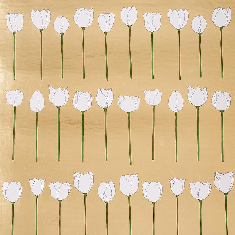 Edie Metallic Glam Gold 5012740 by Schumacher Wallpaper Cristina Buckley 13.5" - Fabric Carolina -