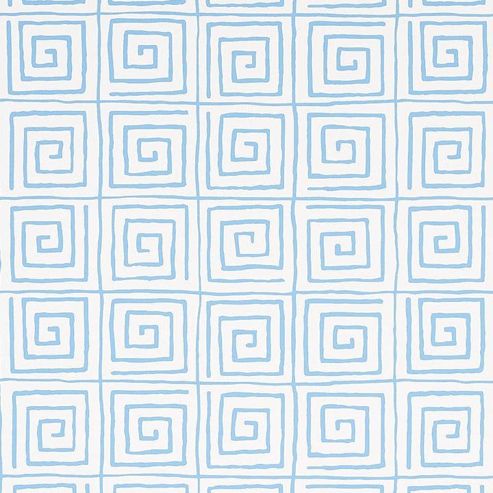 Trousdale Aqua 5012812 by Schumacher Wallpaper Cristina Buckley 13.5" - Fabric Carolina -