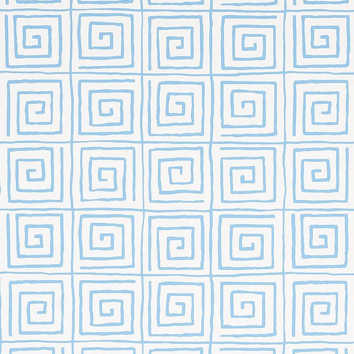 Trousdale Aqua 5012812 by Schumacher Designer Wallpaper Cristina Buckley 13.5" - Swanky Fabrics -