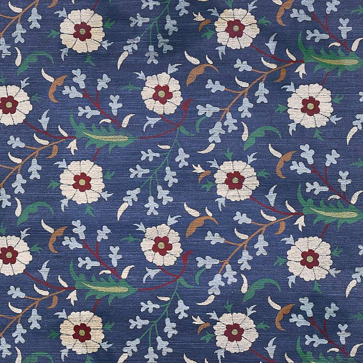 Floralia Sisal Indigo 5012831 by Schumacher Wallpaper Cabana - Fabric Carolina -