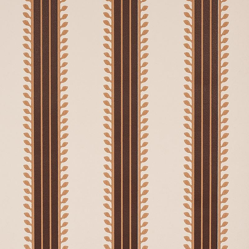 Etruscan Stripe Brown 5012850 by Schumacher Wallpaper Cabana 20.5" - Fabric Carolina -