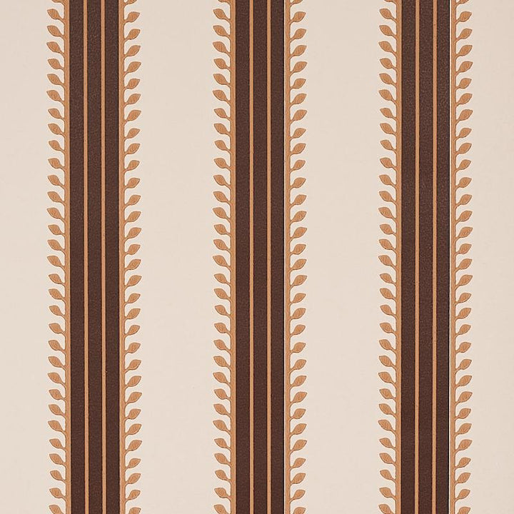 Etruscan Stripe Brown 5012850 by Schumacher Wallpaper Cabana 20.5" - Fabric Carolina -