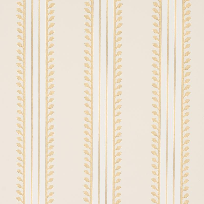 Etruscan Stripe Ivory & Ochre 5012851 by Schumacher Wallpaper Cabana 20.5" - Fabric Carolina -