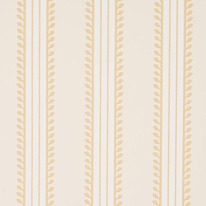 Etruscan Stripe Ivory & Ochre 5012851 by Schumacher Wallpaper Cabana 20.5" - Fabric Carolina -