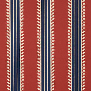 Etruscan Stripe Red & Blue 5012852 by Schumacher Wallpaper