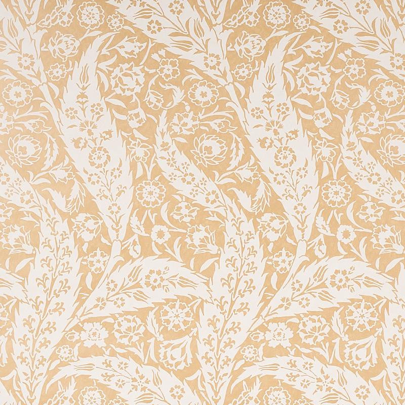 Saz Paisley Ochre 5012900 by Schumacher Wallpaper Le Max 18.0" - Fabric Carolina -