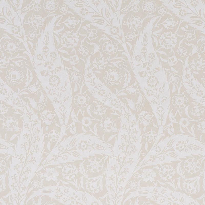 Saz Paisley Ivory 5012901 by Schumacher Designer Wallpaper Cabana 18.0" - Swanky Fabrics -