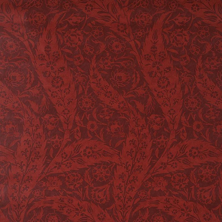 Saz Paisley Burgundy 5012902 by Schumacher Wallpaper Cabana 18.0" - Fabric Carolina -