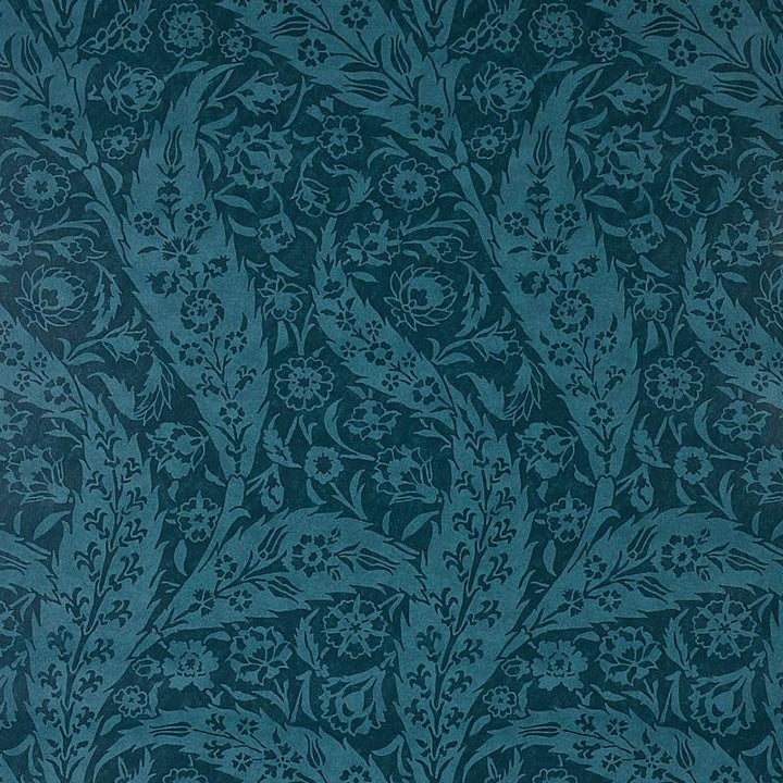 Saz Paisley Peacock 5012903 by Schumacher Designer Wallpaper Cabana 18.0" - Swanky Fabrics -