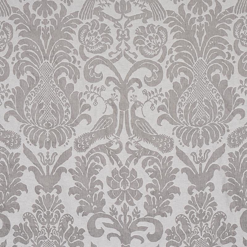 Anna Damask Grey 68436 by Schumacher Fabric New Traditional 28.33" - Fabric Carolina -