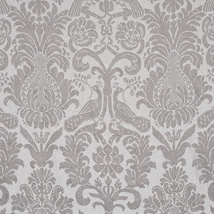 Anna Damask Grey 68436 by Schumacher Fabric