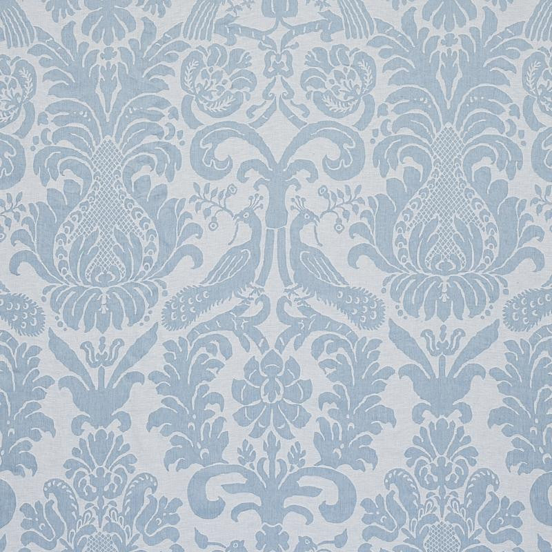 Anna Damask Soft Blue 68437 by Schumacher Fabric New Traditional 28.33" - Fabric Carolina -