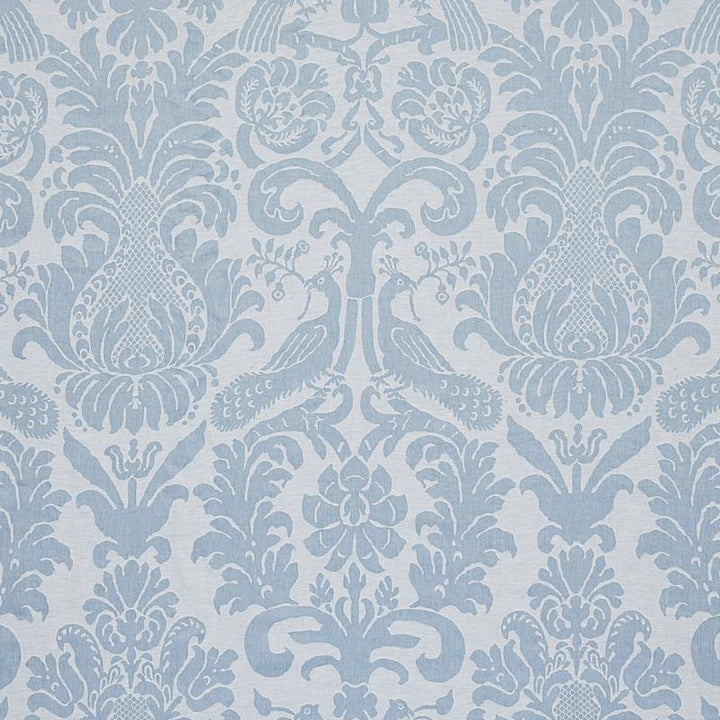 Anna Damask Soft Blue 68437 by Schumacher Fabric New Traditional 28.33" - Fabric Carolina -