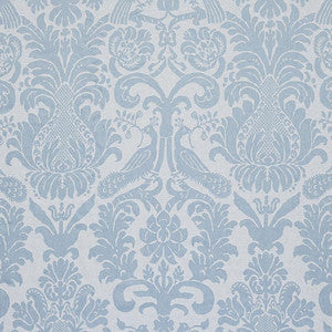 Anna Damask Soft Blue 68437 by Schumacher Fabric