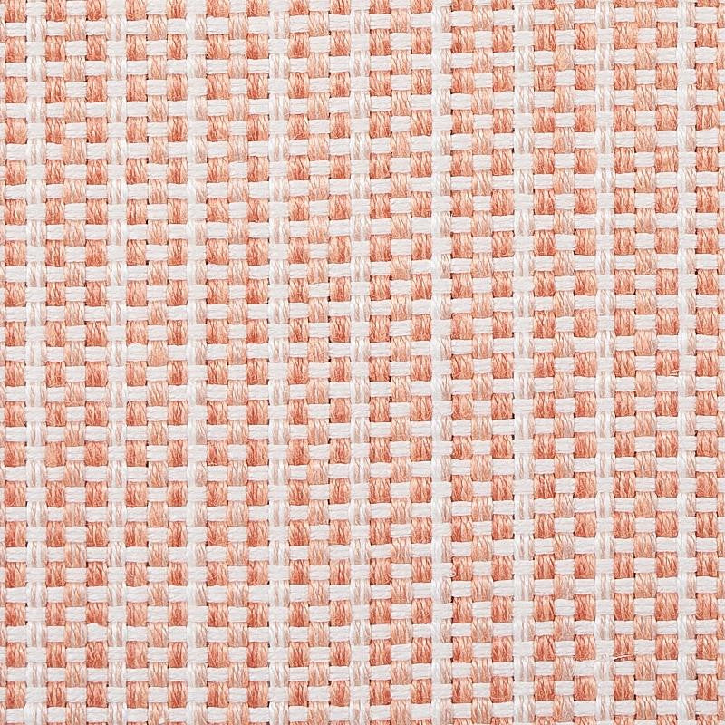 Rustic Basketweave Coral 73884 by Schumacher Fabric The Good Life Indoor/Outdoor 1.5" - Fabric Carolina -