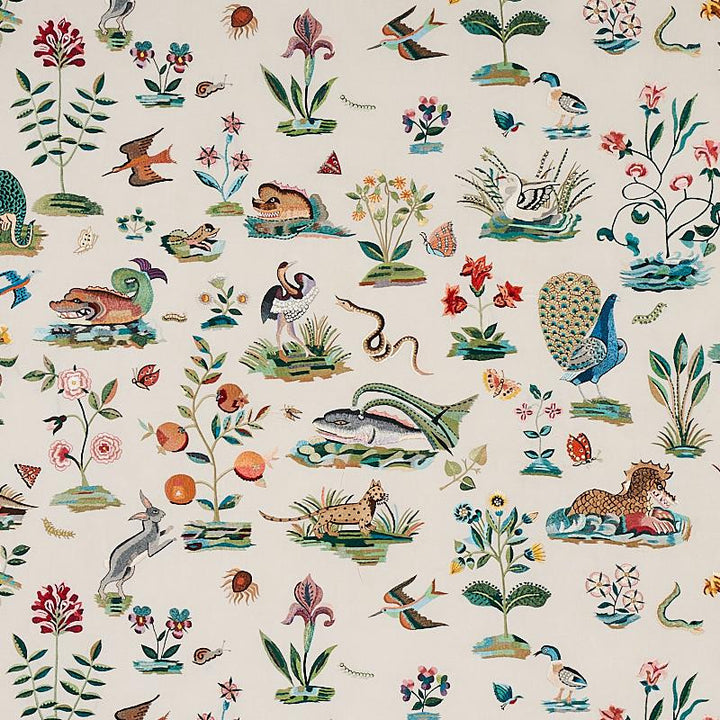 Royal Silk Embroidery Multi 79690 by Schumacher Fabric Schumacher Masterpieces 53.5" - Fabric Carolina -