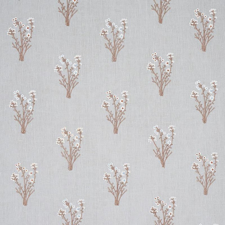 Stora Embroidery Mineral 80400 by Schumacher Designer Fabric New Traditional 13.0" - Swanky Fabrics -