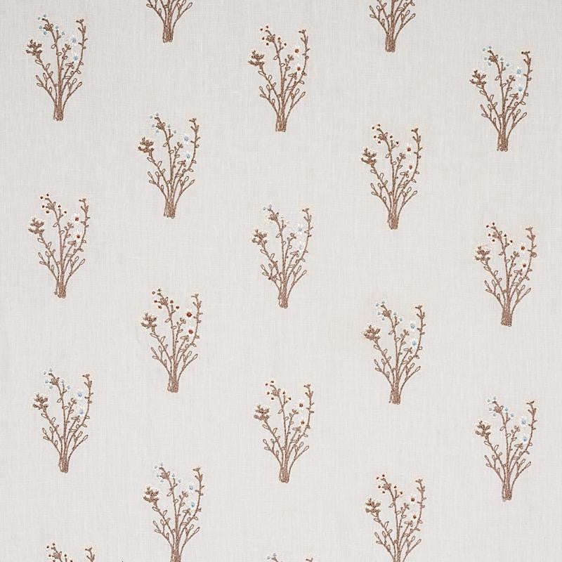 Stora Embroidery Ivory 80401 by Schumacher Fabric New Traditional 13.0" - Fabric Carolina -