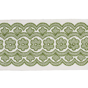 Astrid Embroidered Tape Green 80441 by Schumacher Trim