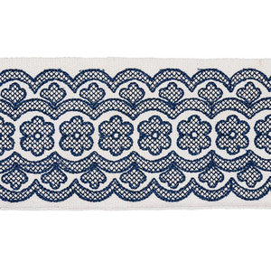 Astrid Embroidered Tape Blue 80442 by Schumacher Trim