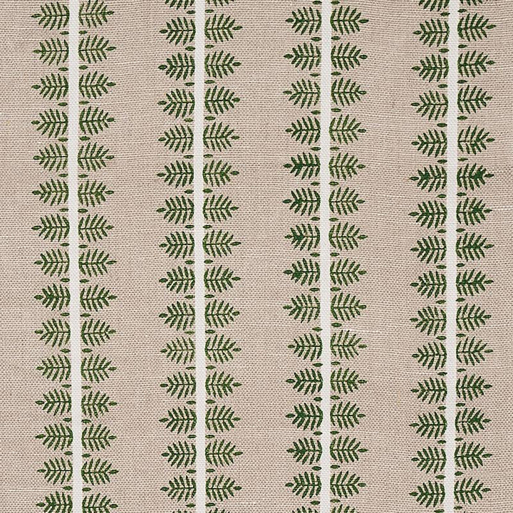 Alva Hand Block Print Green 80521 by Schumacher Fabric New Traditional 3.25" - Fabric Carolina -