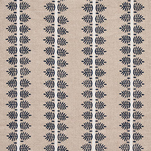 Alva Hand Block Print Blue 80522 by Schumacher Fabric
