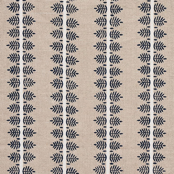 Alva Hand Block Print Blue 80522 by Schumacher Fabric New Traditional 3.25" - Fabric Carolina -