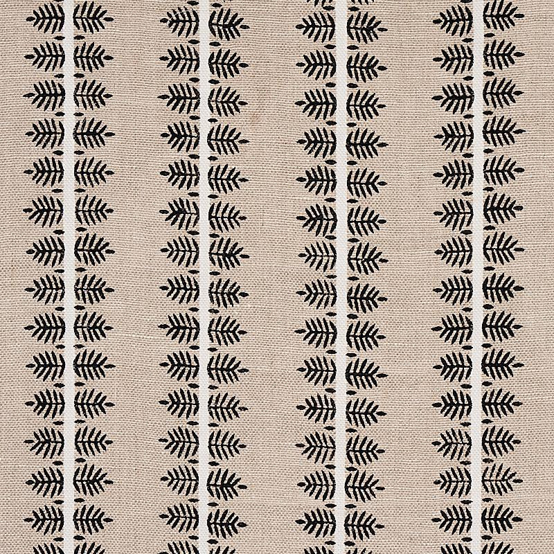 Alva Hand Block Print Black 80523 by Schumacher Fabric New Traditional 3.25" - Fabric Carolina -