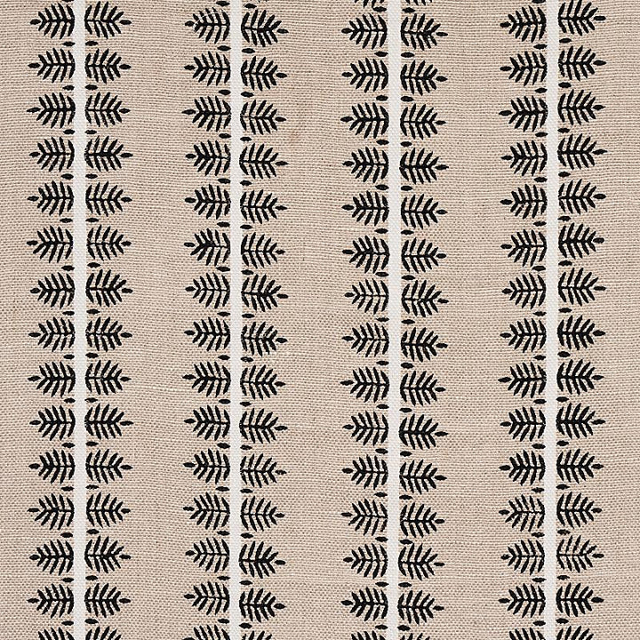 Alva Hand Block Print Black 80523 by Schumacher Fabric New Traditional 3.25" - Fabric Carolina -