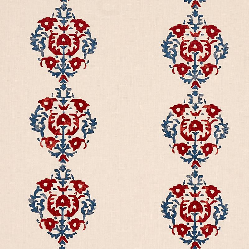 Constantine Red & Blue 80711 by Schumacher Fabric Cabana 19.0" - Fabric Carolina -
