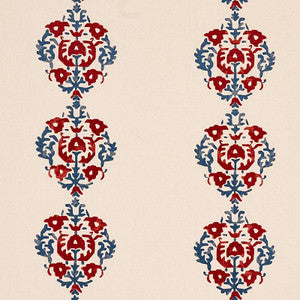 Constantine Red & Blue 80711 by Schumacher Fabric