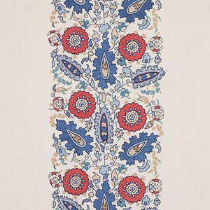 Anatolia Embroidery Blue & Red 80750 by Schumacher Fabric