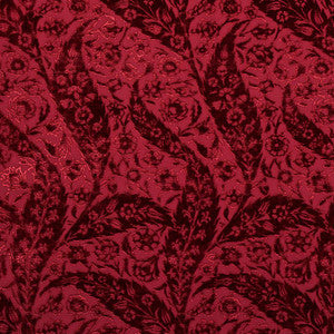 Saz Paisley Silk Velvet Burgundy 80782 by Schumacher Fabric