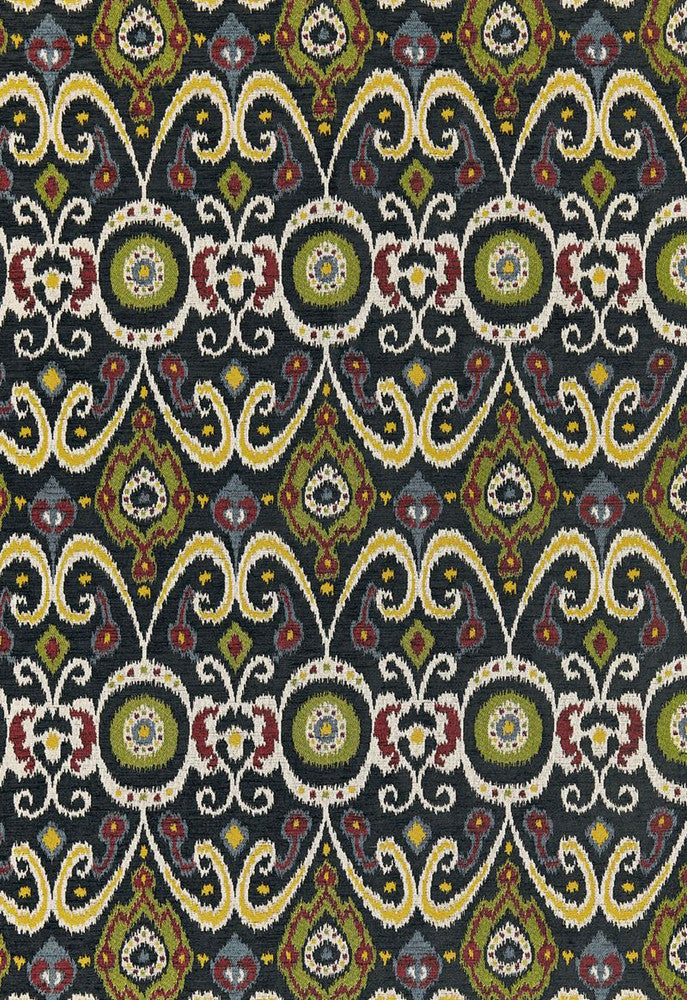 Bokhara Ikat Weave Ebony 67080 by Schumacher Fabric Chroma 51% Rayon, 37% Polyester, 12% Cotton Wyzenbeek 12,000 Horizontal: 6.75 and Vertical: 17.375 52 - Fabric Carolina -