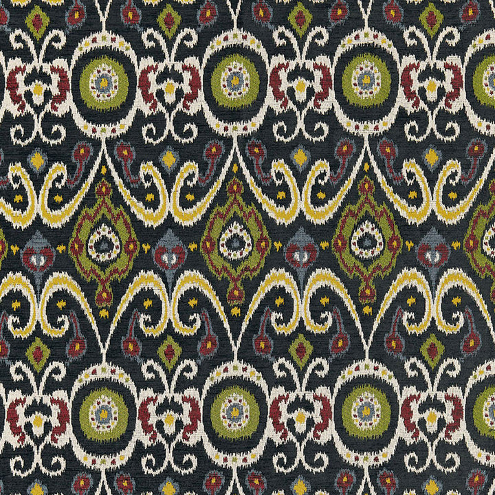 Bokhara Ikat Weave Ebony 67080 by Schumacher Fabric CHROMA See Sample UNITED STATES OF AMERICA MEDIUM DUTY </p><p>Repeat: Horizontal: 6 3/4" (17CM) and Vertical: 17 3/8" (44CM) 52" WIDE (132CM) - Fabric Carolina -