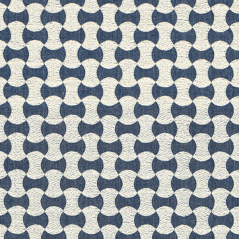 Nolita Embroidery Denim 67111 by Schumacher Fabric ESSENTIALS: SMALL-SCALE UPHOLSTERY I See Sample INDIA . </p><p>Repeat: Horizontal: 3/4" (2CM) and Vertical: 1 1/2" (4CM) 50 5/8" (129CM) - Fabric Carolina -