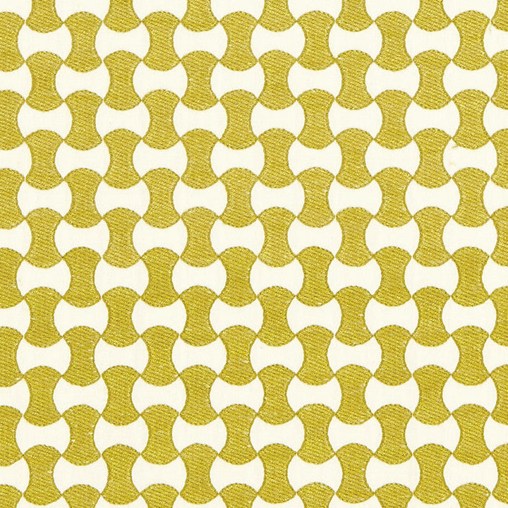 Nolita Embroidery Citron 67113 by Schumacher Designer Fabric ESSENTIALS: SMALL-SCALE UPHOLSTERY I COTTON 63% SPUN VISCOSE 37% INDIA MARTINDALE 10,000 </p><p>Repeat: Horizontal: 3/4" (2CM) and Vertical: 1 1/2" (4CM) 50.625 - Swanky Fabrics -