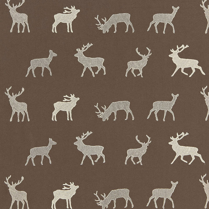Caribou Embroidery Java 67161 by Schumacher Fabric LUXE LODGE COTTON 80% SPUN POLYESTER 20% INDIA WYZENBEEK 10,000 </p><p>Repeat: Horizontal: 25 3/8" (64CM) and Vertical: 11 1/4" (29CM) 51 - Fabric Carolina -